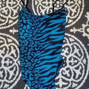 Women’s Beach Betty black and teal one piece